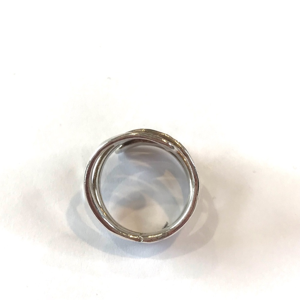 Modern Silver Spiral Ring With Interlocking Bands - image 4